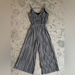 Striped Jumpsuit - Scoop Neck